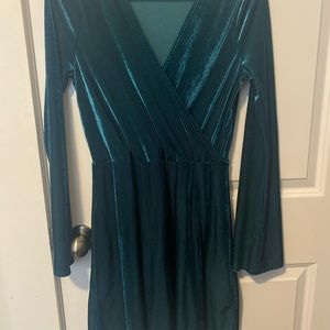 Express Dress Green Velvet